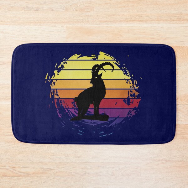 Item preview, Capricorn on a hill animal on retrostyle retro background designed and sold by ChatterFox.