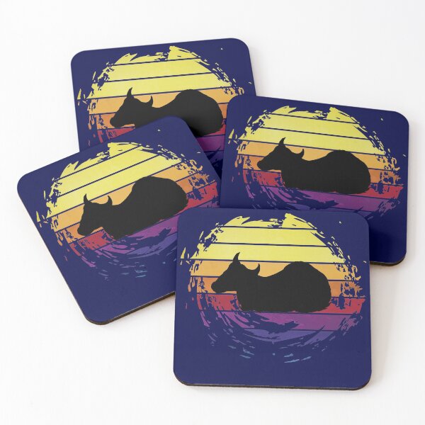 Item preview, Cow domesticated animal on retrostyle retro background designed and sold by ChatterFox.