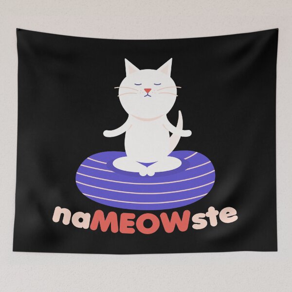 Item preview, naMEOWste Cute Funny Yoga Cat Namaste Workout designed and sold by VintagePathway.