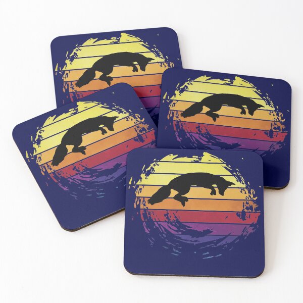 Item preview, Jumping fox animal on retrostyle retro background designed and sold by ChatterFox.