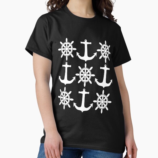 Item preview, Sailing design including Ships Wheels and Anchors, Black and White designed and sold by ajtechdesigns.