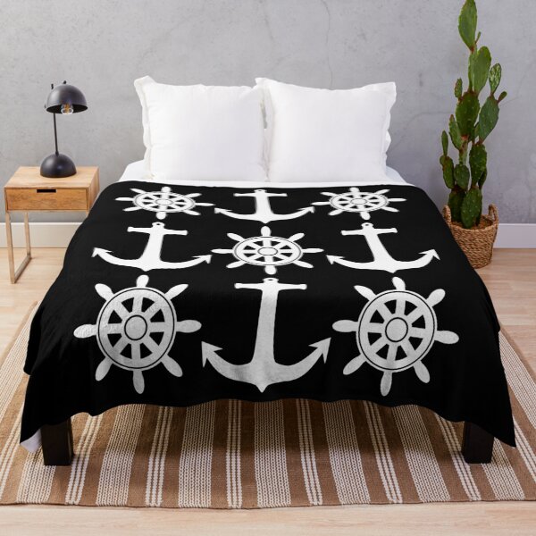 Item preview, Sailing design including Ships Wheels and Anchors, Black and White designed and sold by ajtechdesigns.
