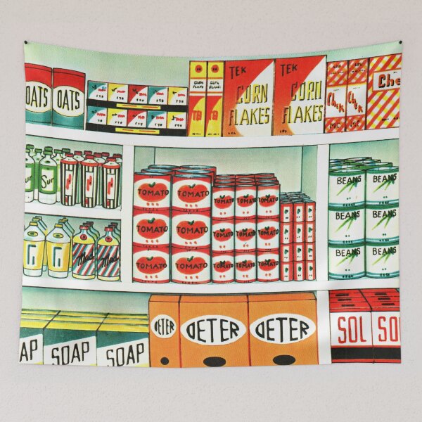 Item preview, Grocery Store Shelves - Vintage Retro Pattern designed and sold by elevens.