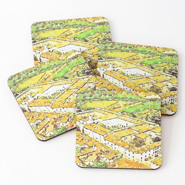 Item preview, Fognano: aerial view of the village with monastery designed and sold by Giuseppe Cocco.