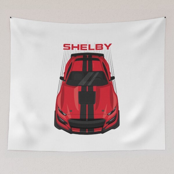 Item preview, Ford Mustang Shelby GT500 2020-2021 - Race Red - Black Stripes designed and sold by V8social.