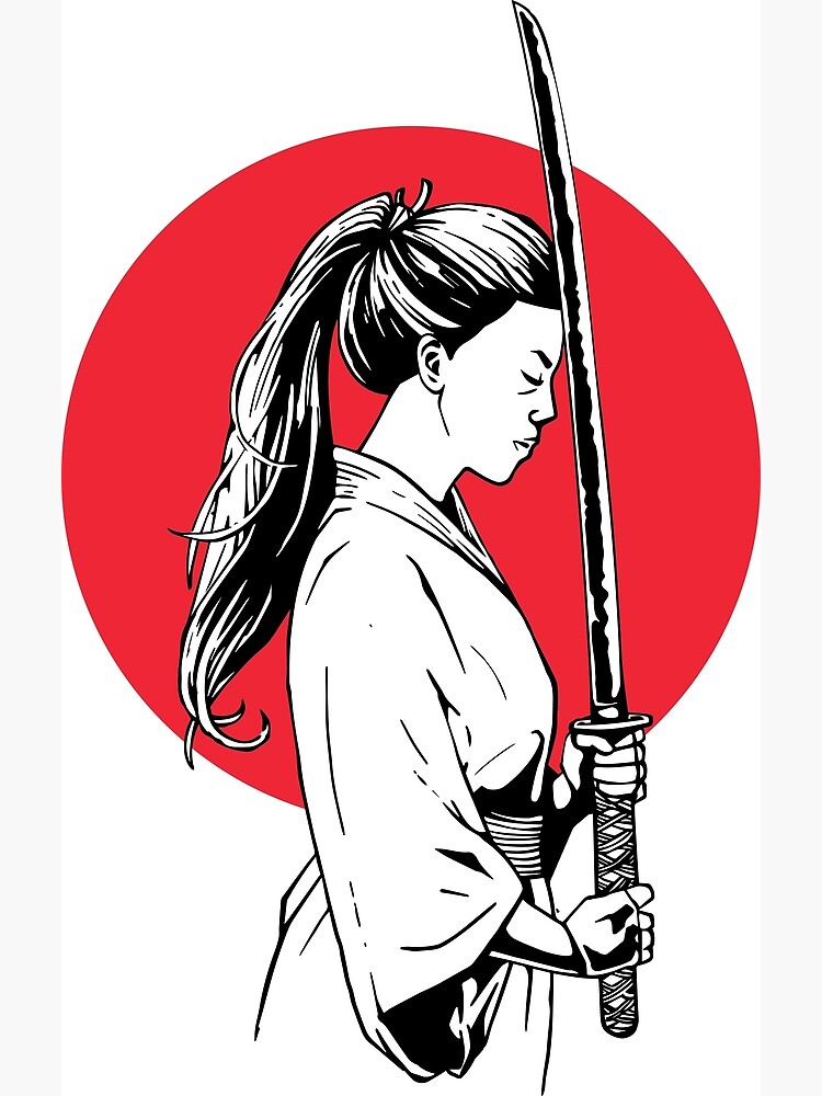 "Female samurai with sword" Art Print for Sale by Rachidsolution