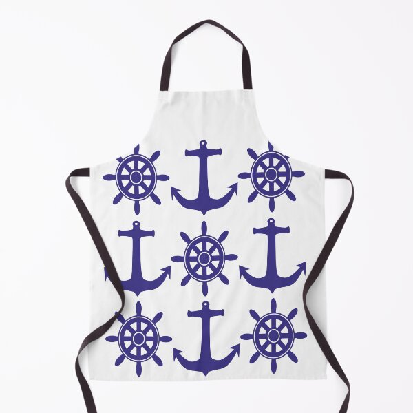 Item preview, Sailing design including Ships Wheels and Anchors in Nautical Blue designed and sold by ajtechdesigns.