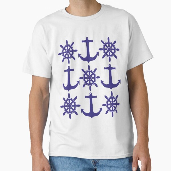 Item preview, Sailing design including Ships Wheels and Anchors in Nautical Blue designed and sold by ajtechdesigns.