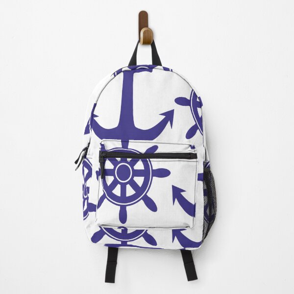 Item preview, Sailing design including Ships Wheels and Anchors in Nautical Blue designed and sold by ajtechdesigns.