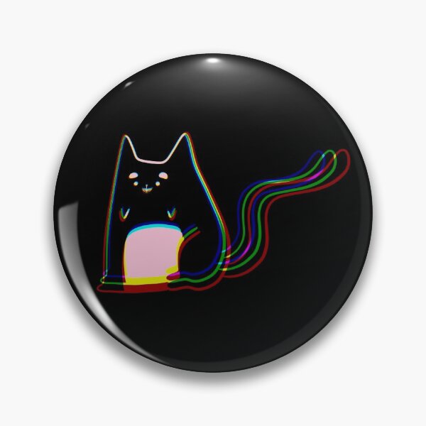 Item preview, Cute Digital Glitch Cats - Rainbow Cartoon on Black designed and sold by TheRainbowRoom.