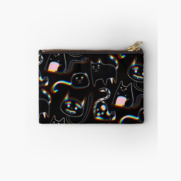 Item preview, Cute Digital Glitch Cats - Rainbow Cartoon on Black designed and sold by TheRainbowRoom.
