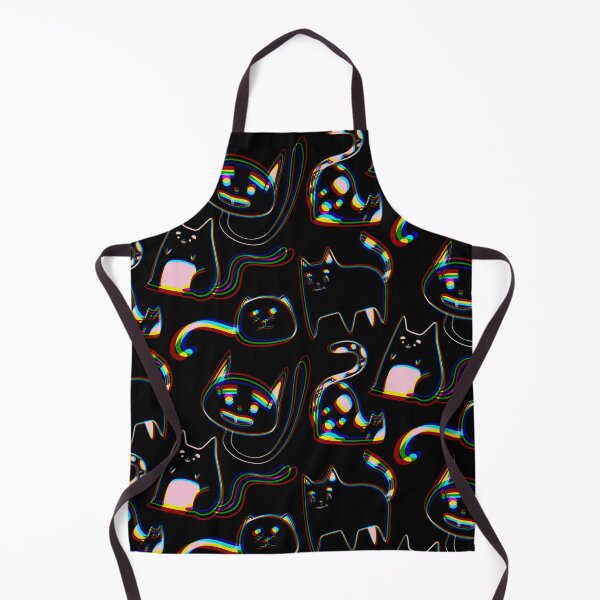 Item preview, Cute Digital Glitch Cats - Rainbow Cartoon on Black designed and sold by TheRainbowRoom.