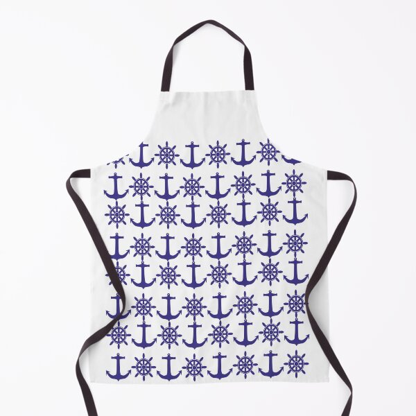 Item preview, Sailing design including Ships Wheels and Anchors in Nautical Blue small designed and sold by ajtechdesigns.