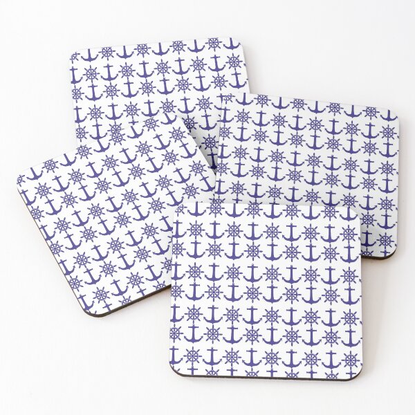 Item preview,  Sailing design including Ships Wheels and Anchors in Nautical Blue small designed and sold by ajtechdesigns.