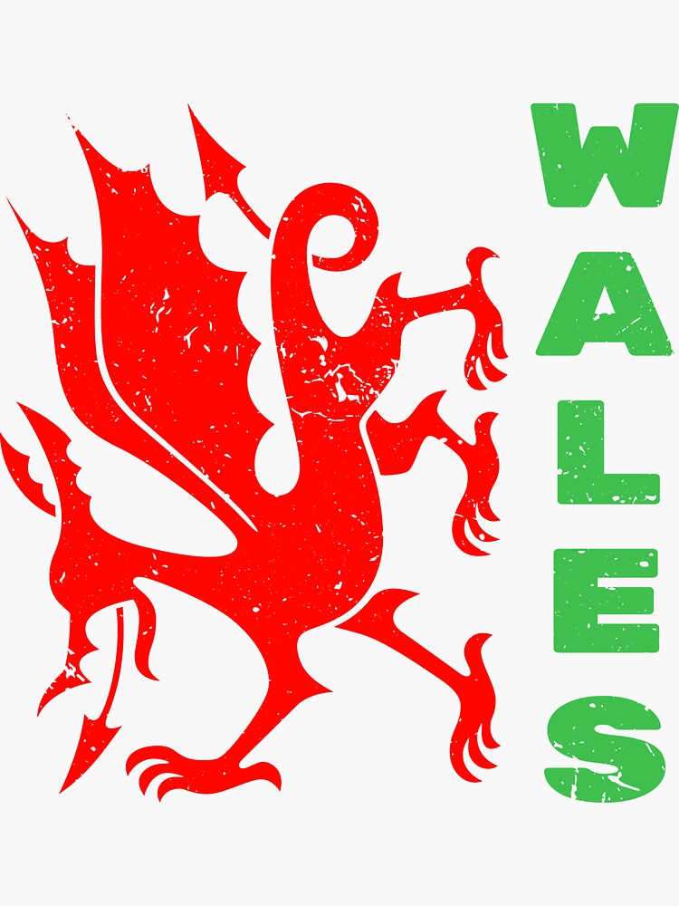 "Welsh Dragon Colour" Sticker for Sale by Tezbriz Redbubble