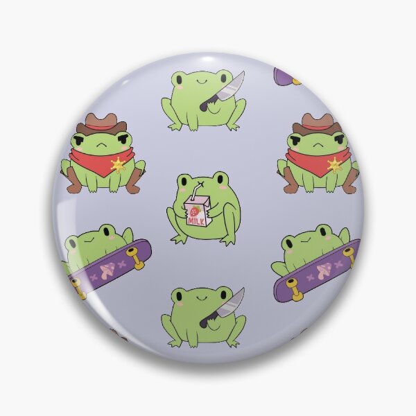 Cute Strawberry Milk Frog Pin for Sale by ElectricFangs