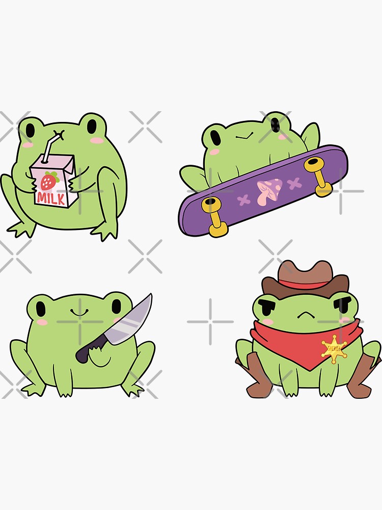 Frog Sticker by littlemandyart