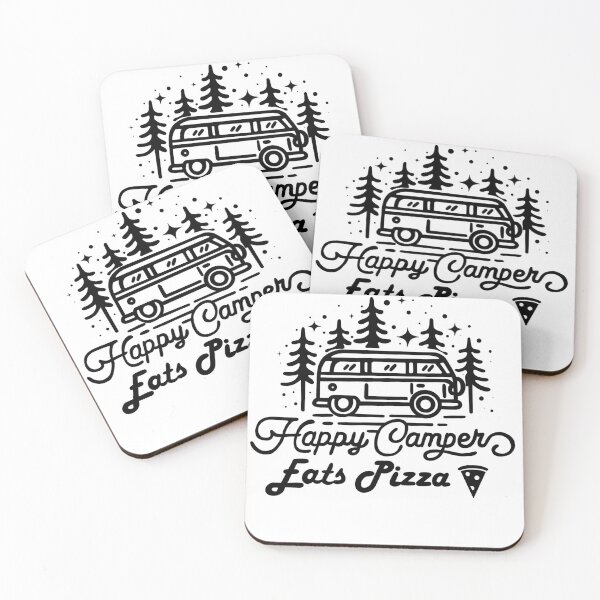 Item preview, A Happy Camper Eats Pizza designed and sold by anagoldpez.