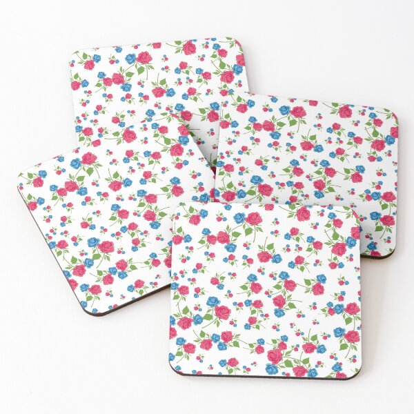Item preview, Pink and Blue Floral designed and sold by Poetic Patterns Studio.