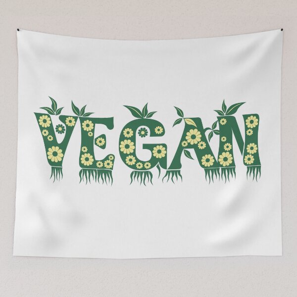 Item preview, Vegan Letters with Plants in Flower Power Style designed and sold by SeaAndLight.