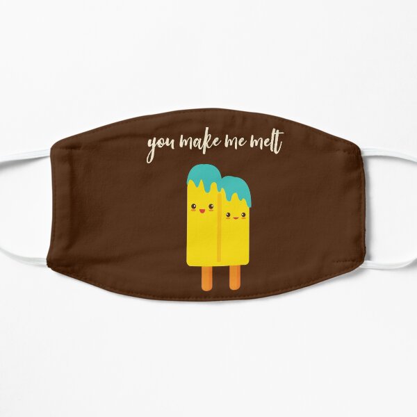 You Make Me Melt Valentine's Day Couple Ice Cream Popsicle Love Kawaii Anniversary Wedding Sweet Romance Flat Mask