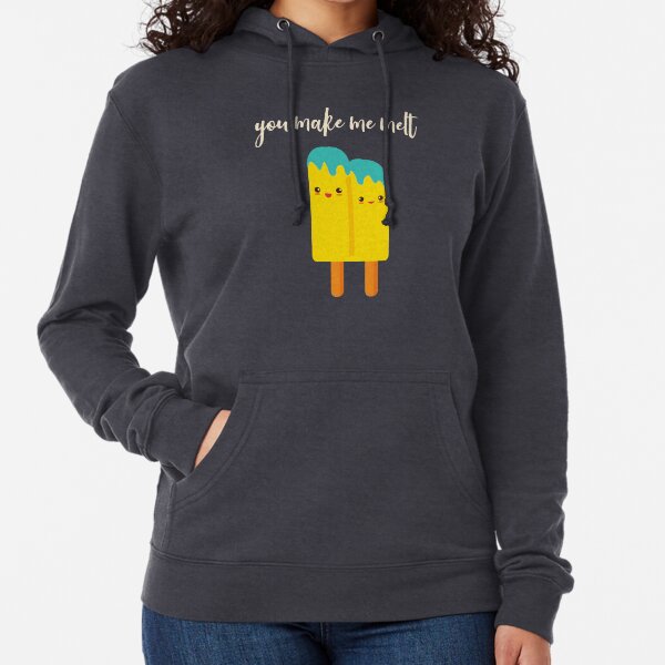 You Make Me Melt Valentine's Day Couple Ice Cream Popsicle Love Kawaii Anniversary Wedding Sweet Romance Lightweight Hoodie