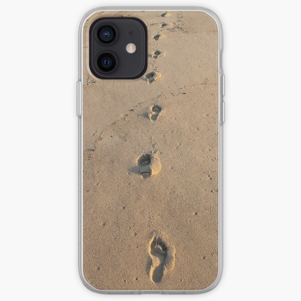 Bare footprints on the coastal sand iPhone Soft Case