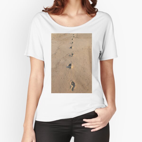 Bare footprints on the coastal sand Relaxed Fit T-Shirt