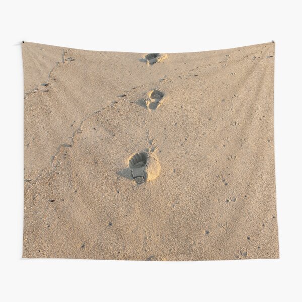 Bare footprints on the coastal sand Tapestry