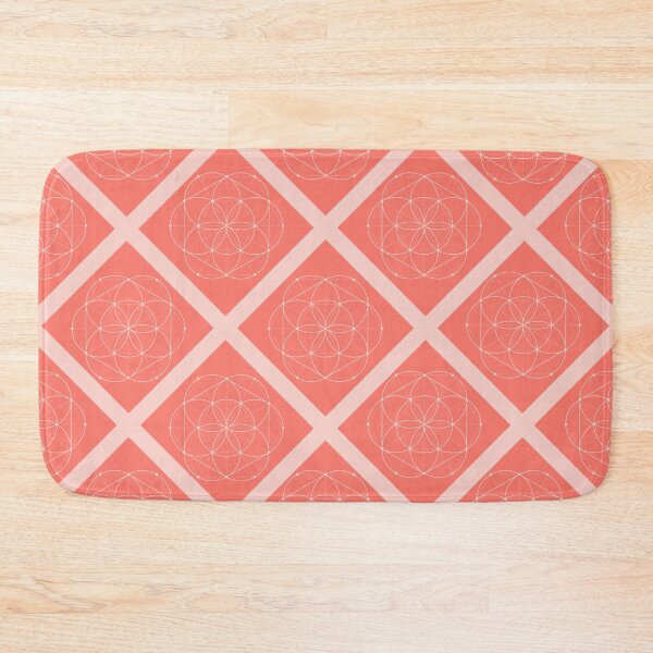Item preview, Seed of Life in Pink Diagonal Plaid Pattern (Coral) designed and sold by squishyrainbow.