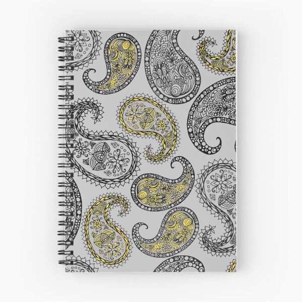 Artikelvorschau, Paisley-Muster - Grau und Gelb entworfen und verkauft von MitaDreamDesign.