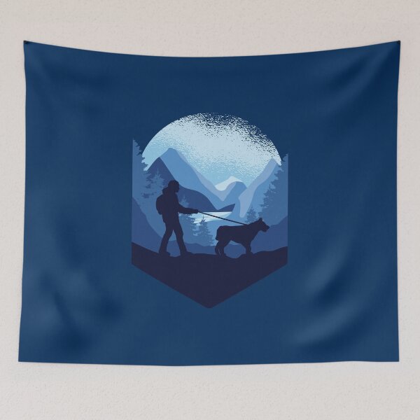 Item preview, Hiking trekking with cute dog designed and sold by Piztees.