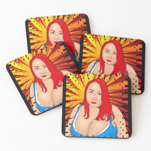 Item preview, BBW with red hair and deep neckline designed and sold by PinUpsandPulp.