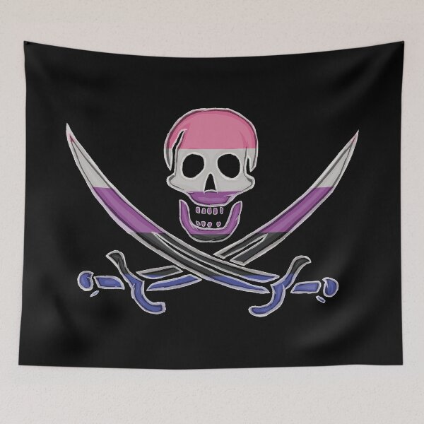 Item preview, Genderfluid Pirate Pride (darkMode) designed and sold by SmartDirty.
