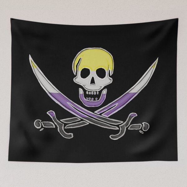 Item preview, Nonbinary Pirate Pride (darkMode) designed and sold by SmartDirty.