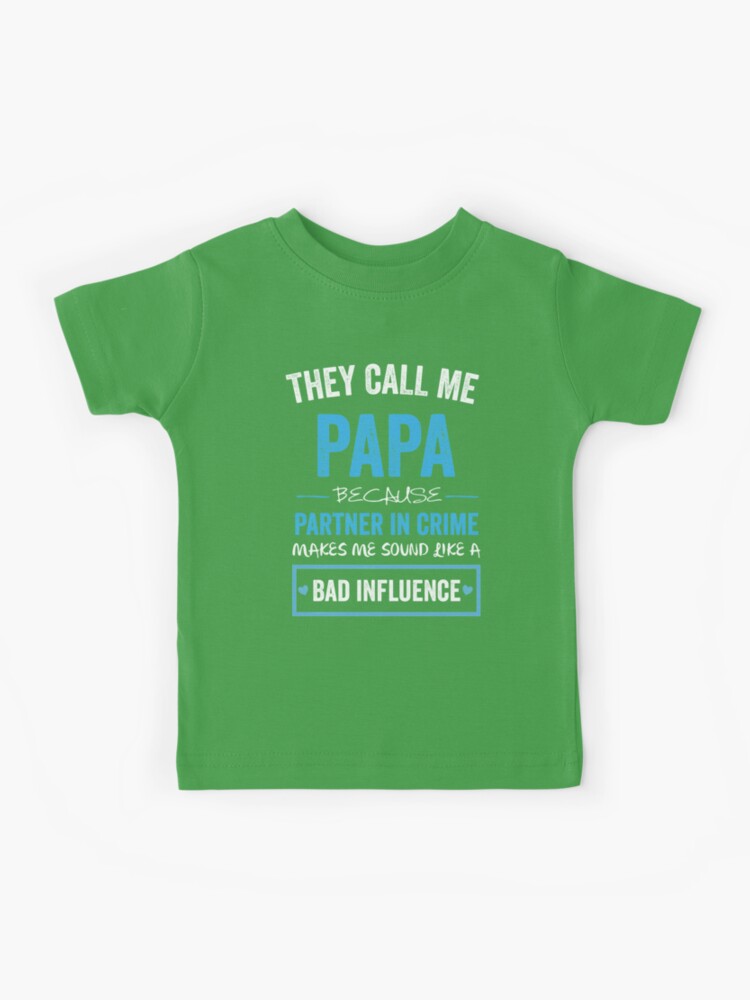 Funny Grandpa Gifts Shirts, Papa Partner In Crime Kids T-Shirt