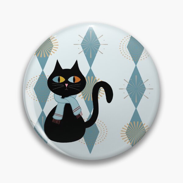 Item preview, Cat with Midcentury Flair designed and sold by ZenHenna.