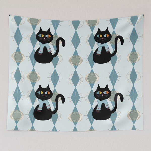 Item preview, Cat with Midcentury Flair designed and sold by ZenHenna.