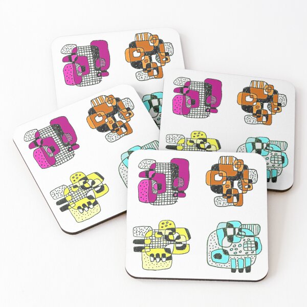 Item preview, Four Characters 09-12 DarkRed Orange Turquoise Yellow  designed and sold by SCAartwork.