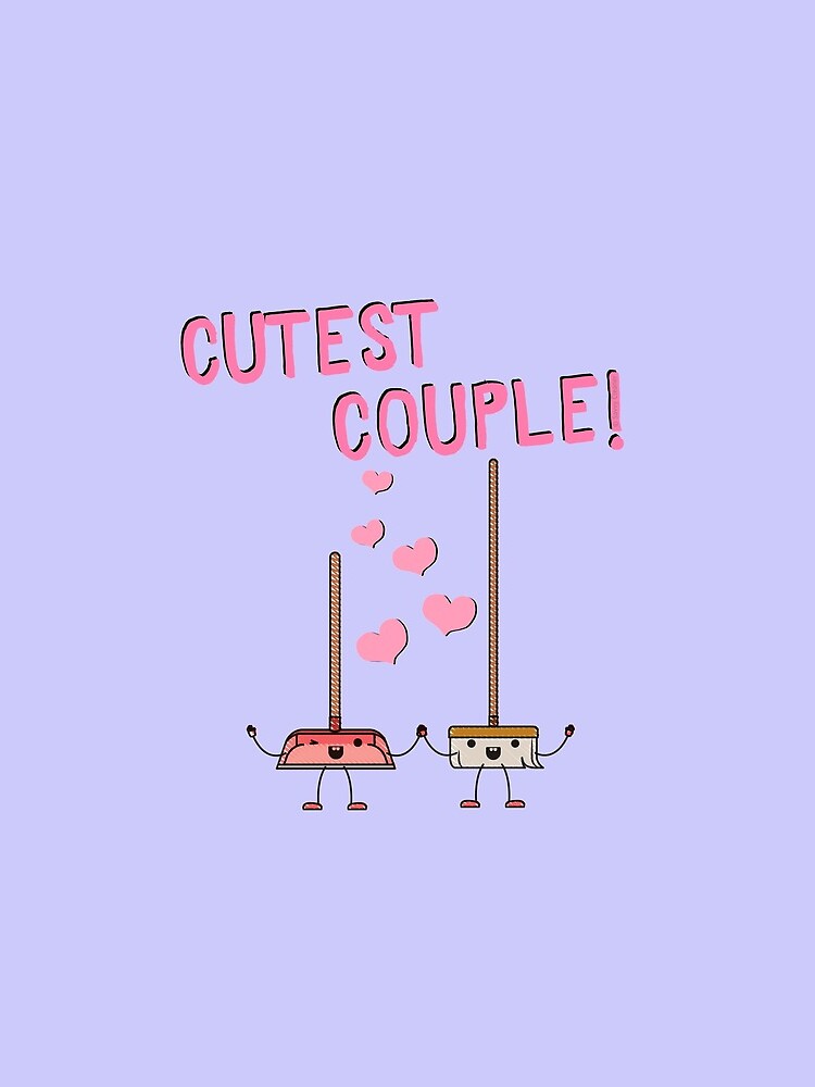 Thumbnail 3 of 3, Drawstring Bag, Cutest Couple Broom and Dustpan Valentine's Day Cleaning Art designed and sold by SavvyCleaner.