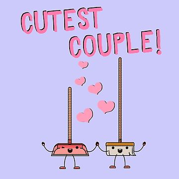 Artwork thumbnail, Cutest Couple Broom and Dustpan Valentine's Day Cleaning Art by SavvyCleaner