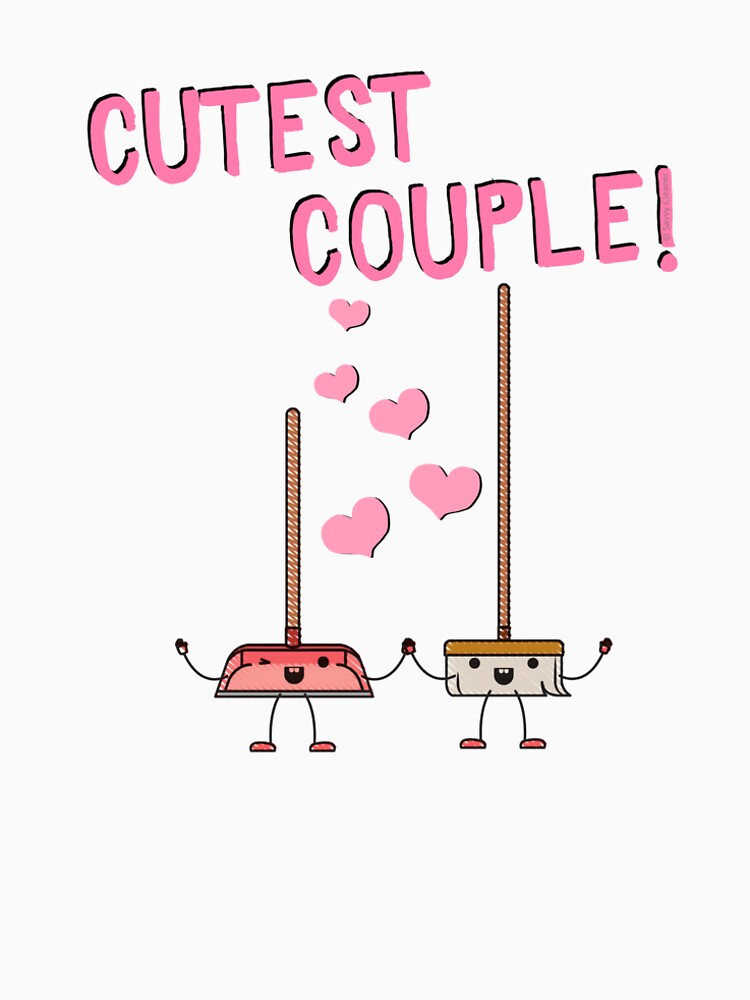 Cutest Couple Broom and Dustpan Valentine's Day Cleaning Art by SavvyCleaner