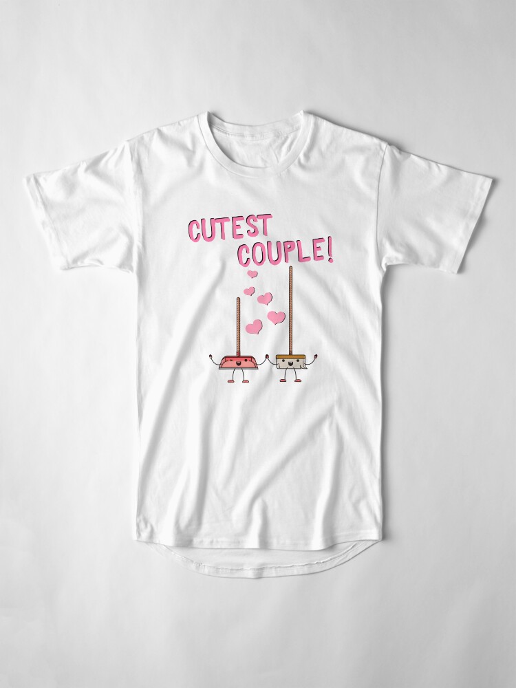 Alternate view of Cutest Couple Broom and Dustpan Valentine's Day Cleaning Art Long T-Shirt