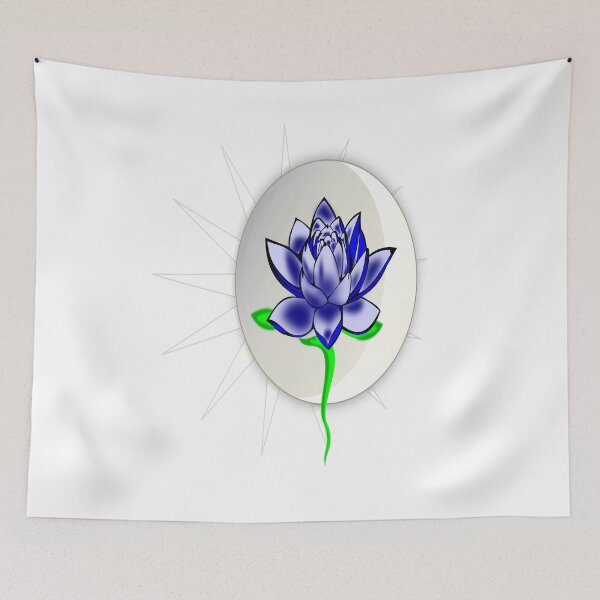 Item preview, Custom blue lotus with sun and moon designed and sold by Loveinnerself.