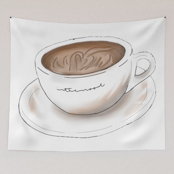 Item preview, Coffee Art Hipster Aesthetic Drawing designed and sold by feardeargcrafts.