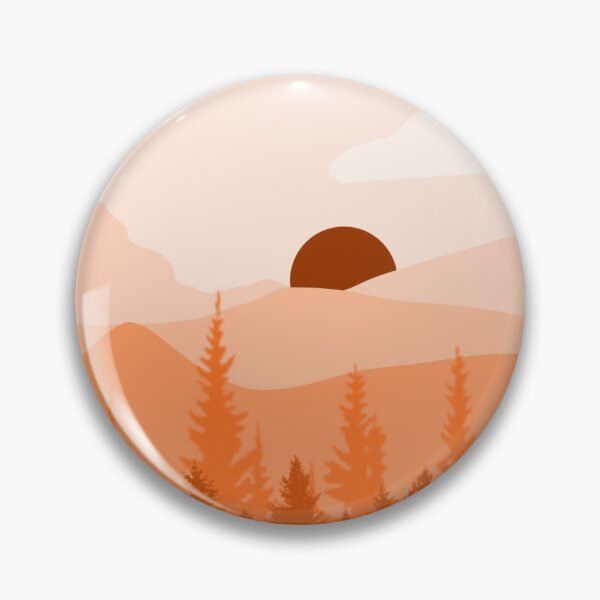 Item preview, Orange mountain peach scene designed and sold by oceansunflowers.