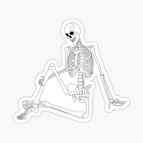 Skeleton Waiting Sticker By Dianagalea Redbubble