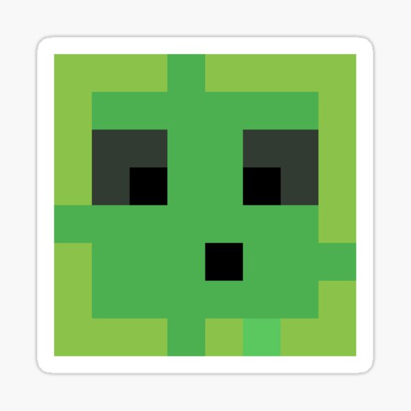 Minecraft Slime Head Sticker By Havesomememes Redbubble