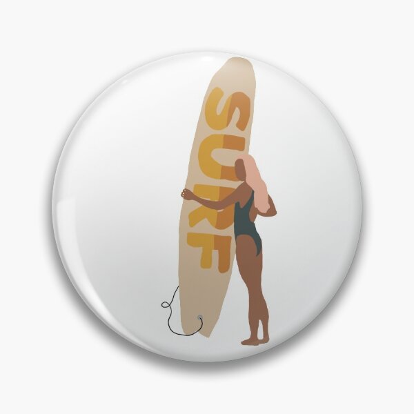 Item preview, Surfer Girl Holds Pastel Longboard  designed and sold by Salt Illustrations.
