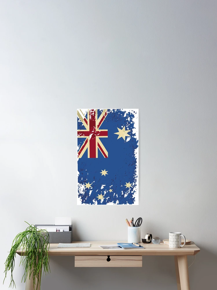 Thumbnail 2 of 3, Poster, Distressed Aussie Flag Design designed and sold by RocketshSD.